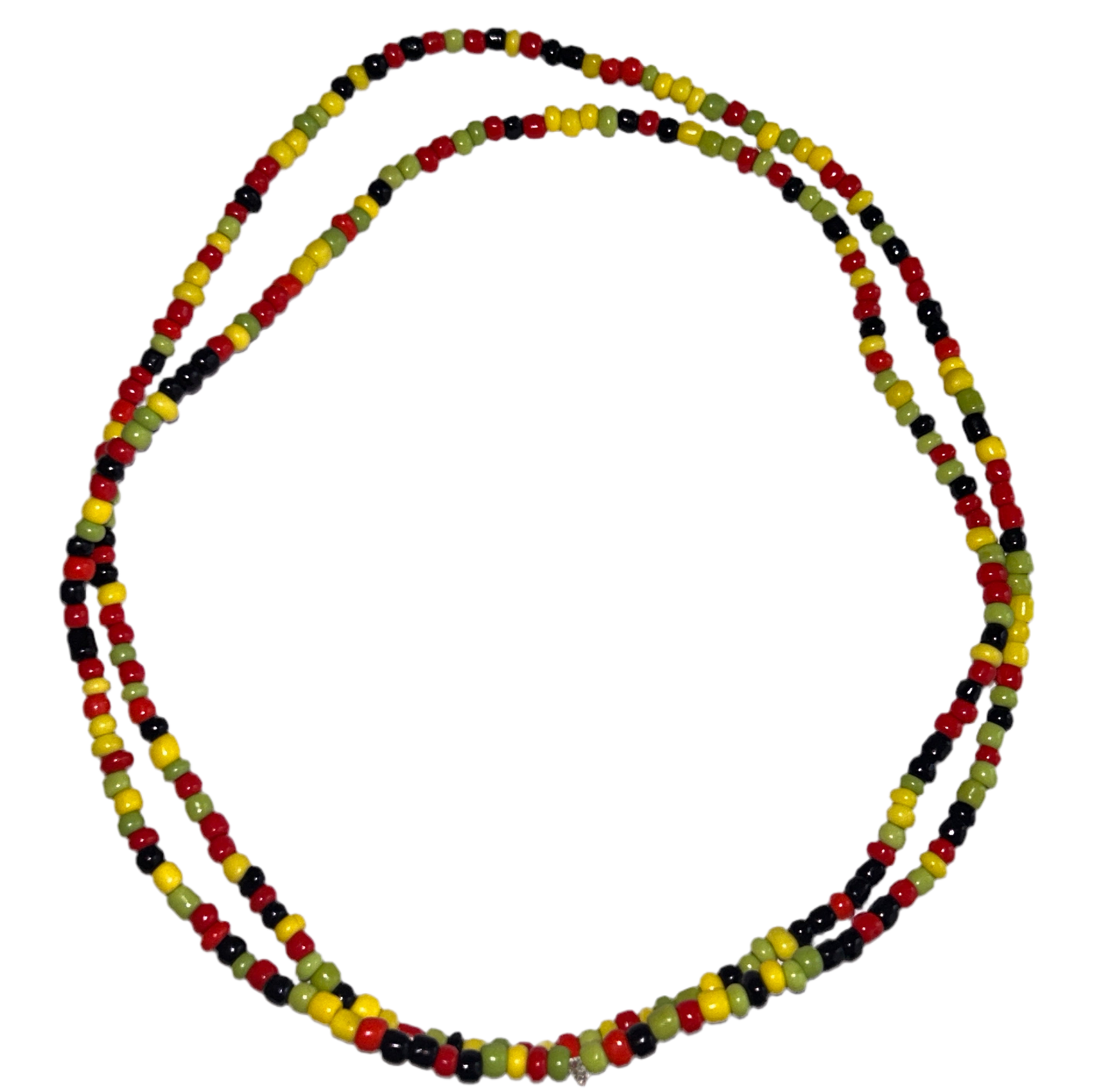 Red, Green & Yellow Elastic Waistbead