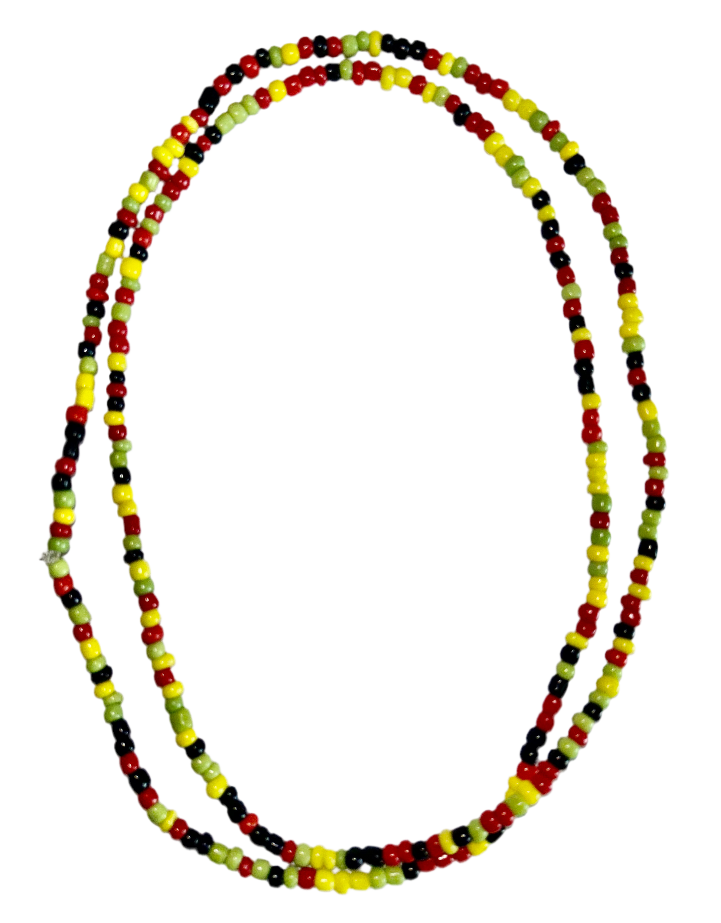 Red, Green & Yellow Elastic Waistbead